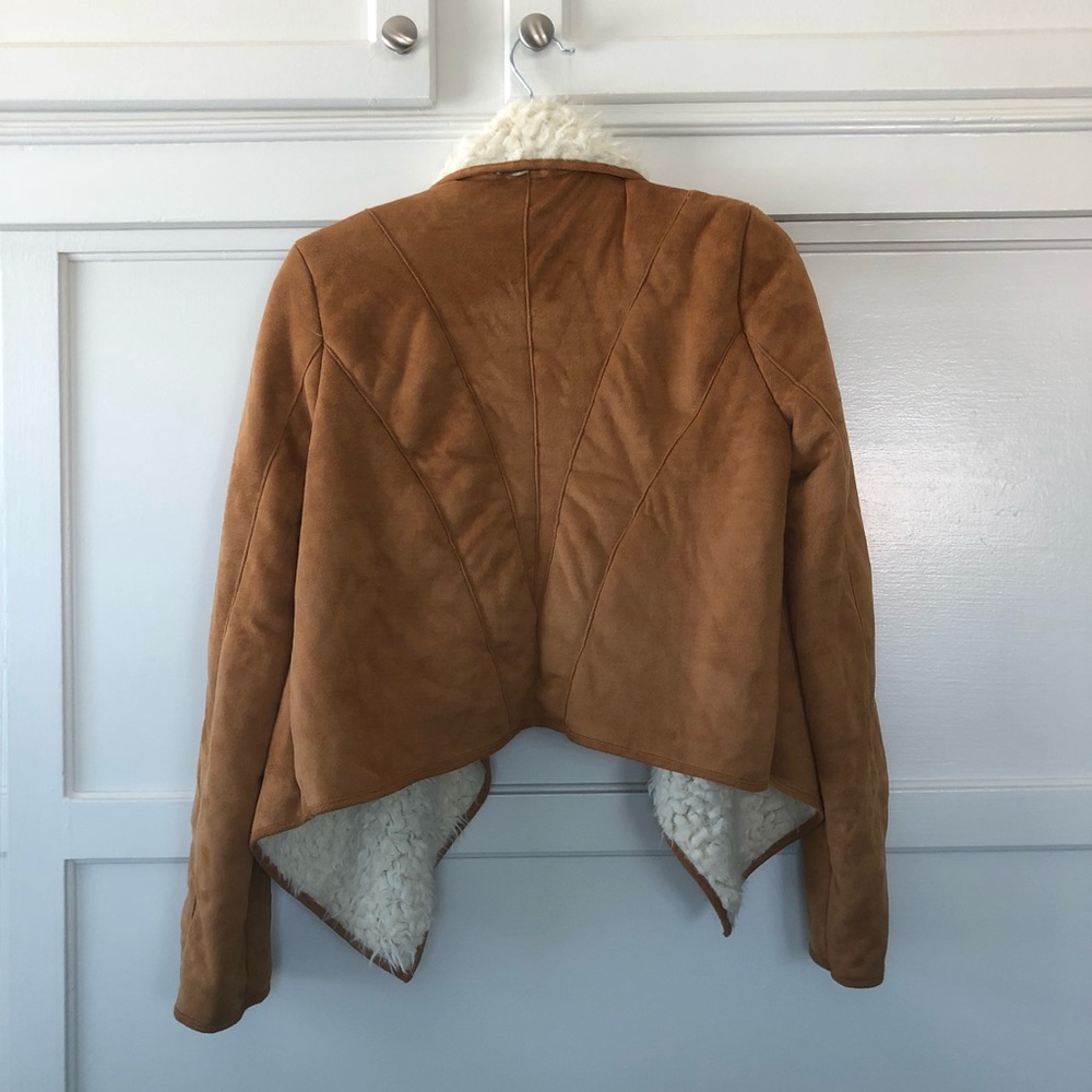 Brandy Melville Suede Shearling Jacket - Picture 2 of 3